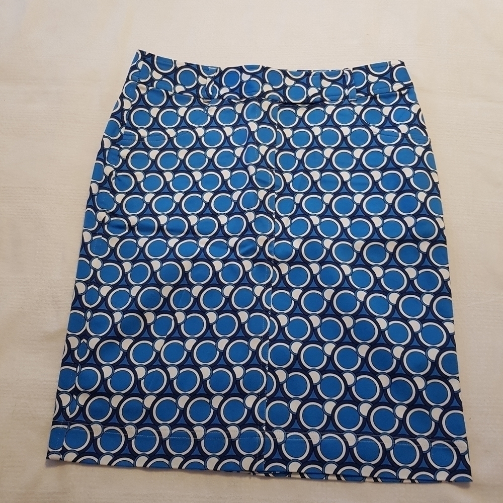 Van Heusen women's size 0 blue & white lined skirt NWOT